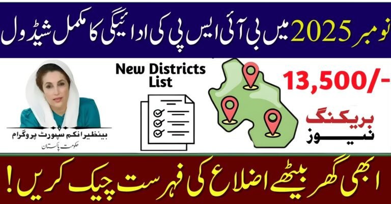 BISP Payment Schedule November